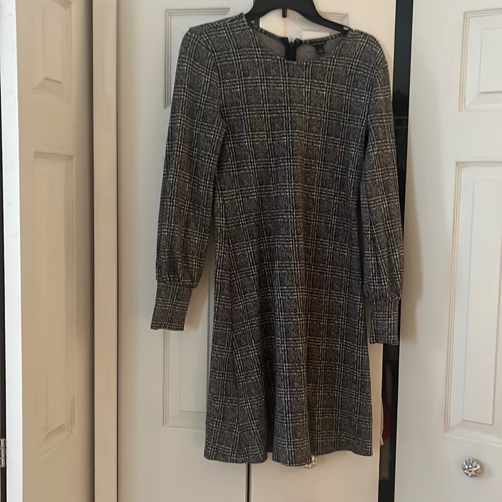 Ann Taylor a-line check dress